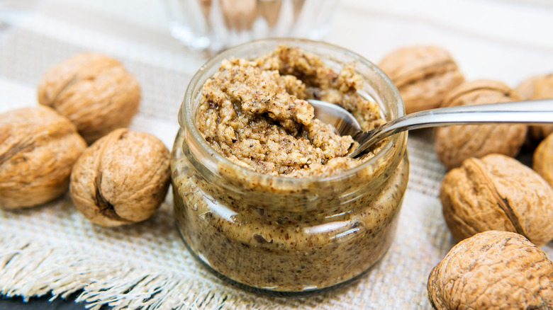 jar of speckled walnut butter
