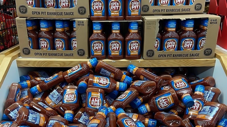 Piles of Open Pit barbecue sauce