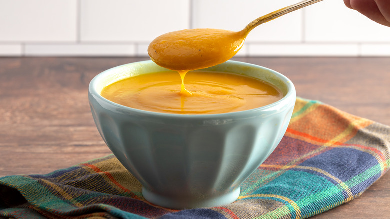 creamy vegetable soup in a bowl