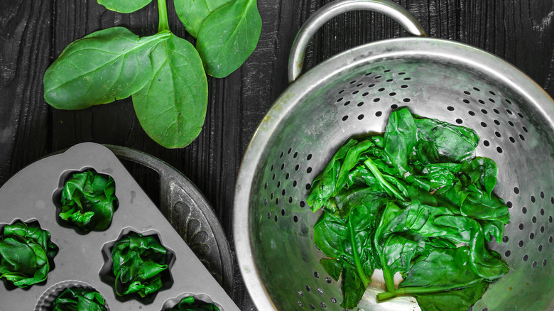 Blanched spinach