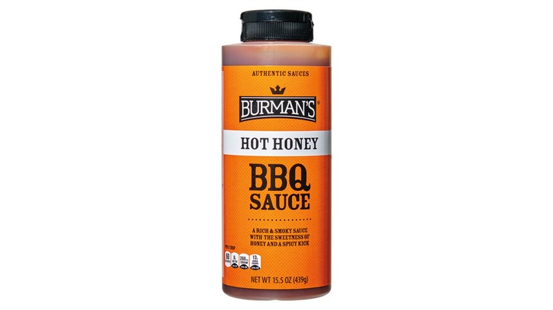 Bottle of Burman's Hot Honey BBQ Sauce