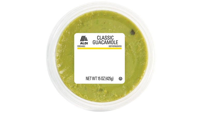 Container of Aldi Classic Guacamole