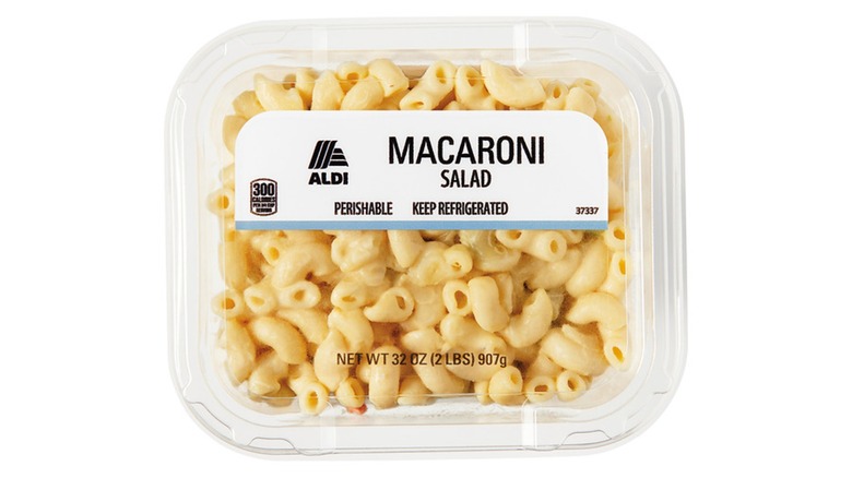 Container of ALDI Macaroni Salad