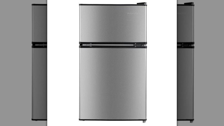 Insignia Mini Fridge and Freezer on a white background