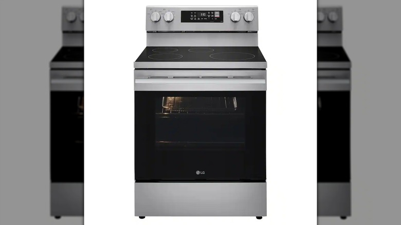 LG Freestanding True Convection Smart Range on a white background