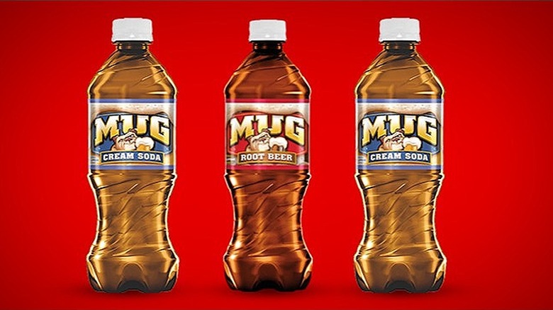 Root beer cream soda bottles