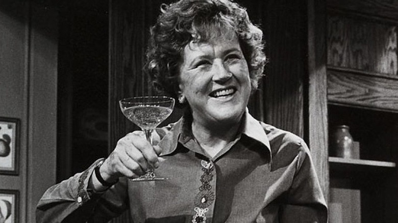 Julia Child raising glass The French Chef