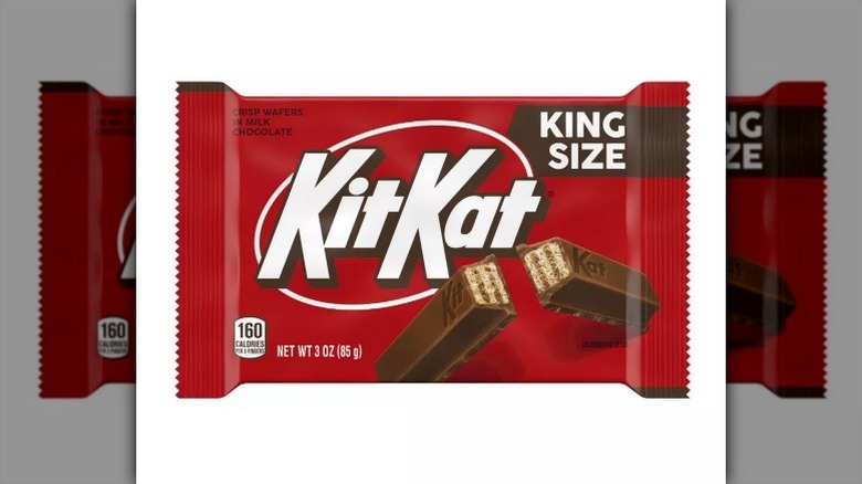Kit Kat king size in a red wrapper on white background