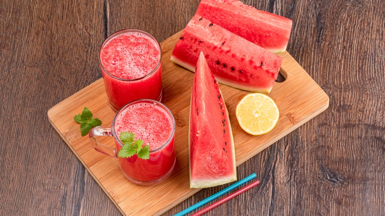 Watermelon with fresh lemon