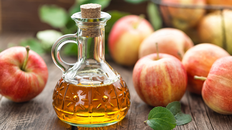 Apple cider vinegar in bottle