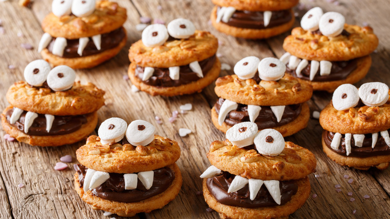 Decorated dessert with candy eyes