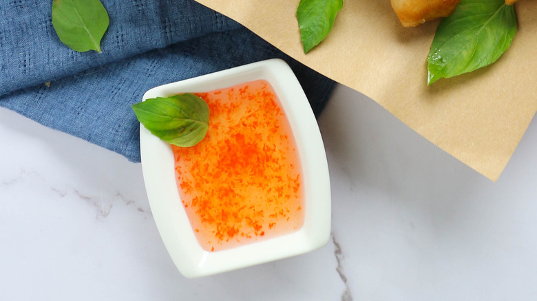 Duck sauce in serving dish