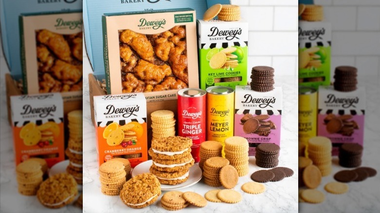 Dewey's Bakery gift box on white counter