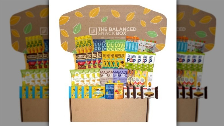 Balanced Company healthy snack box on white background
