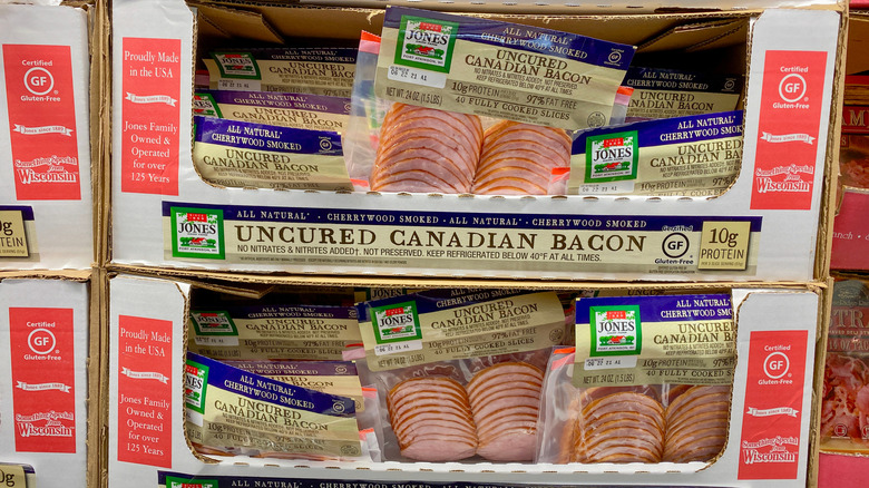 Uncured Canadian Bacon on store shelves