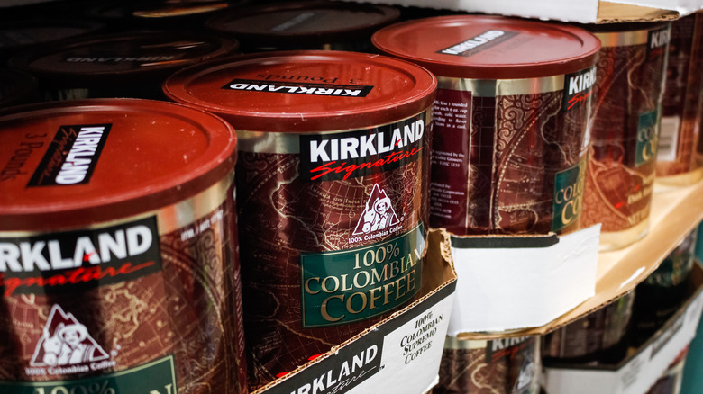 Canisters of Kirkland Signature Colombian Coffee