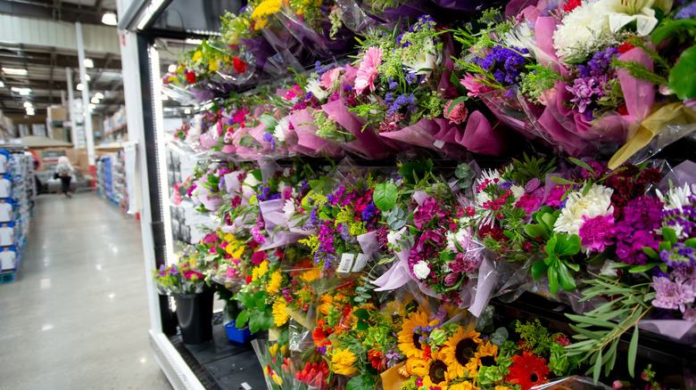 View of the floral area at a Costco store