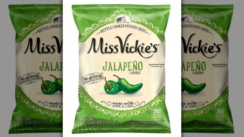 Miss Vickie's jalapeno bag on white background