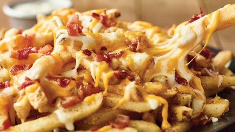 A plate of Aussie Cheese fries served at Outback Steakhouse