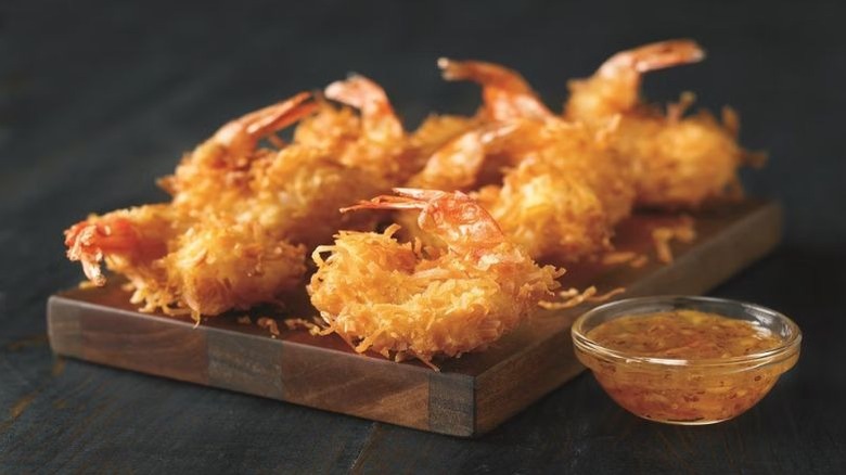 Gold Coast Coconut Shrimp served on a plank at Outback Steakhouse