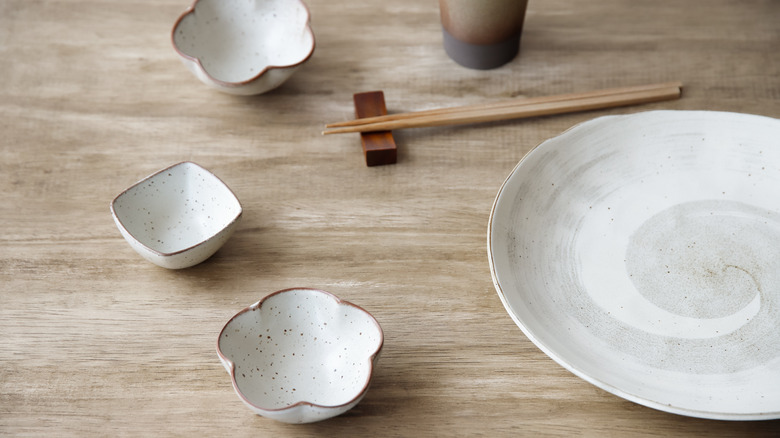 Japanese dishes and chopsticks