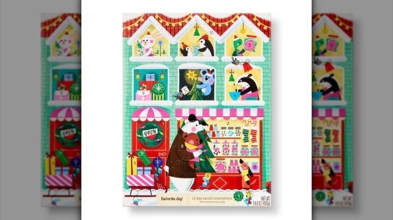 Target candy advent calendar on white background