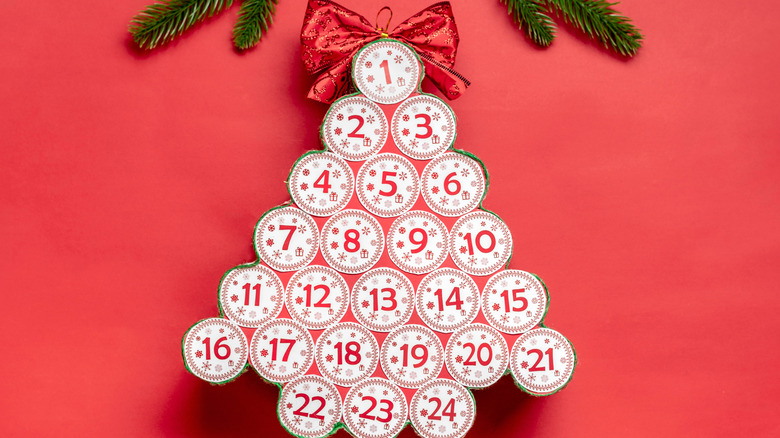 Christmas tree shaped advent calendar