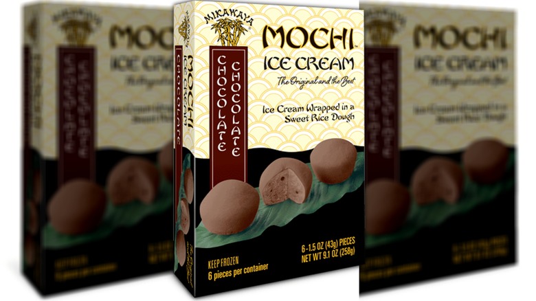 Box of chocolate mochi ice cream