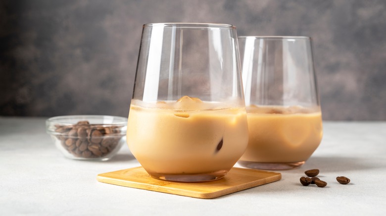 Glasses with Irish cream