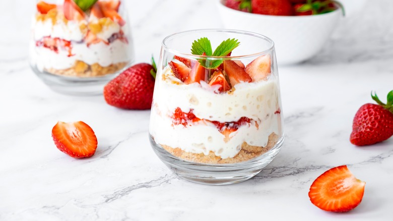 Strawberry parfait cup
