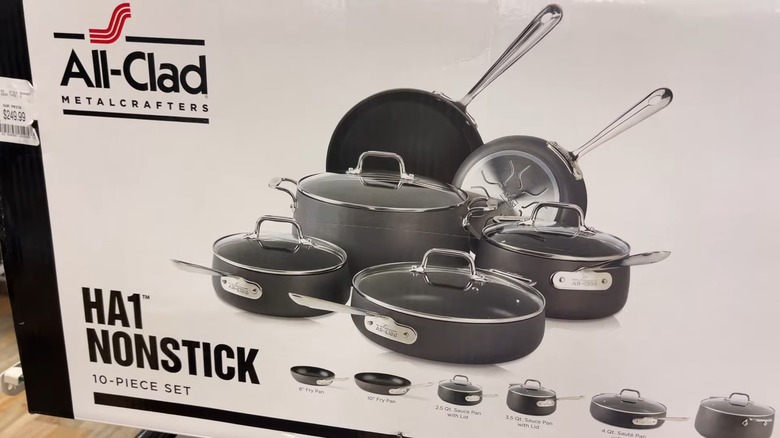 A 10-piece All-Clad cookware set at HomeGoods