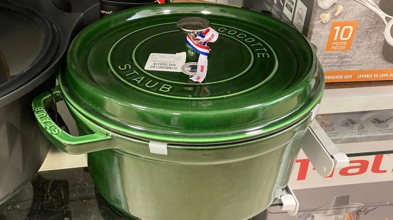 Green Staub cocotte at HomeGoods