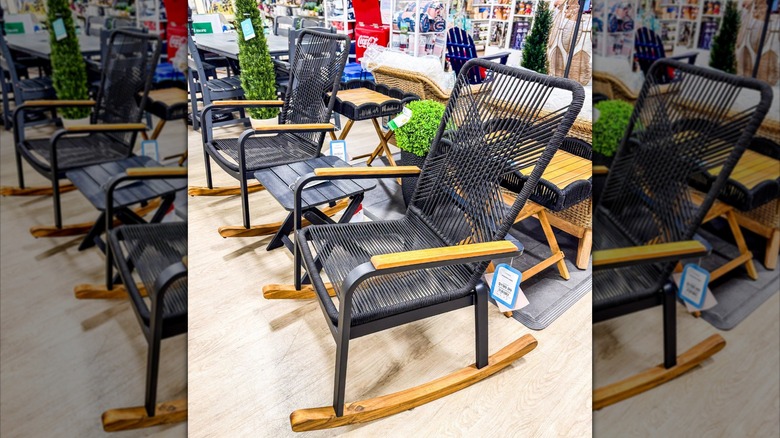Woven rocking chair bistro set