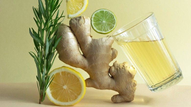 Lemonade and various ingredients