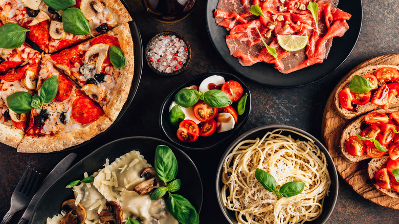 various Italian dishes