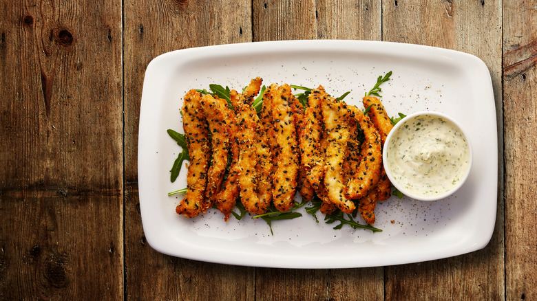 fried tempura with dipping sauce