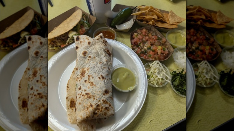 Selection of food from Taco Palenque
