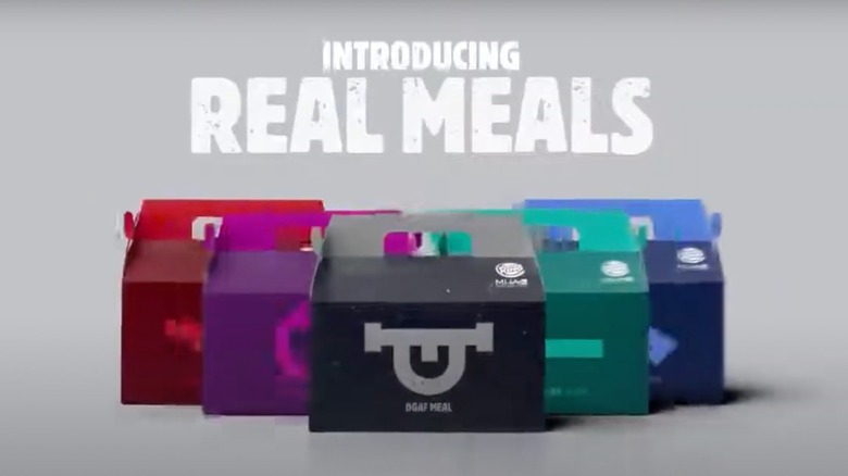 Still from Burger King Real Meals commercial with multicolored meal boxes