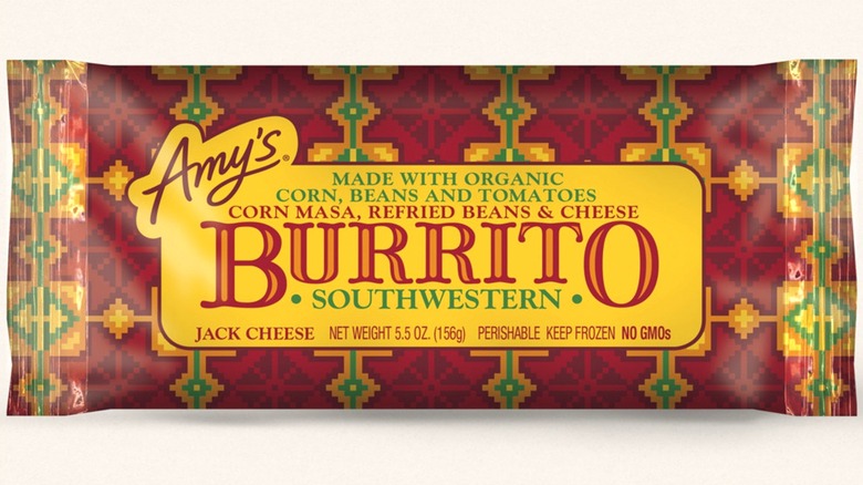 Amy's Southwestern frozen burrito package