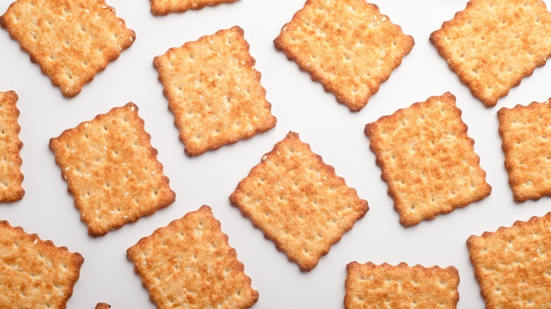 crackers on plain background