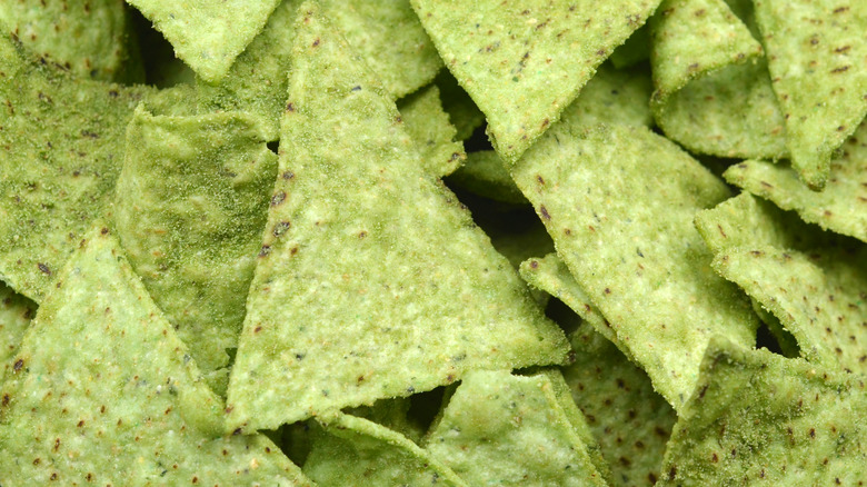 Green tortilla chips