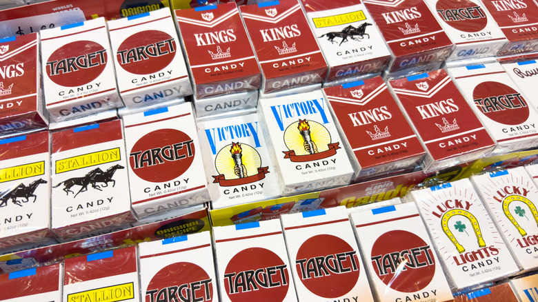 Boxes of assorted candy cigarettes