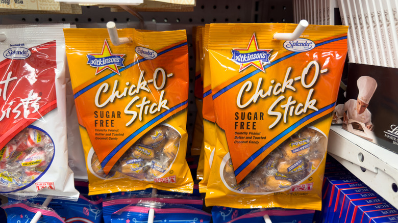 Bags of Chick-O-Stick candy at store