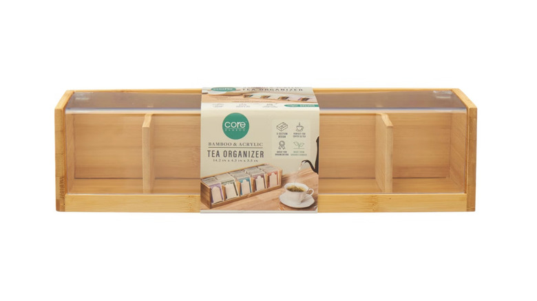 Tea bag organizer on white background