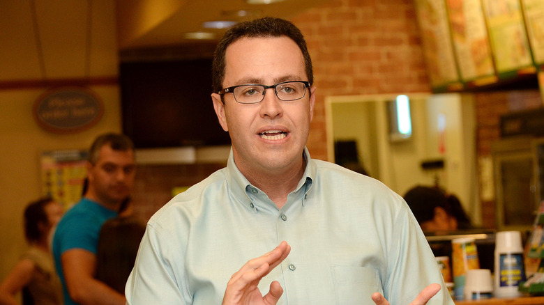 Jared Fogle speaking in a branch of Subway