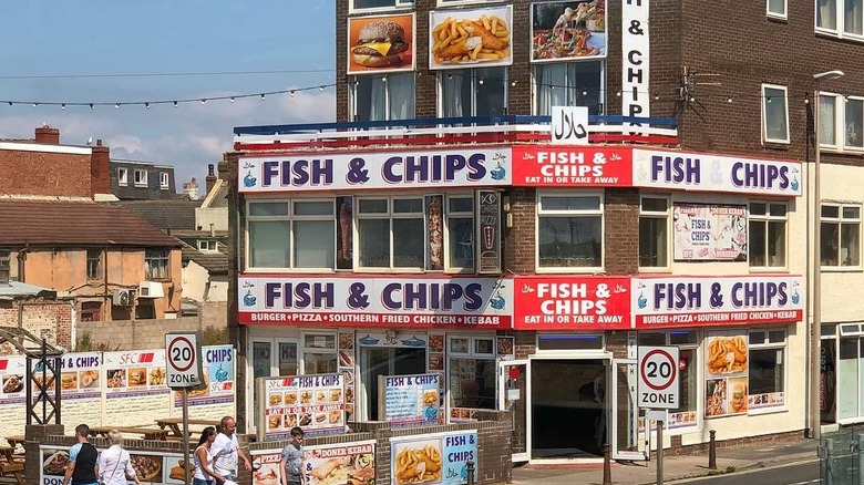 excessive fish and chips signage