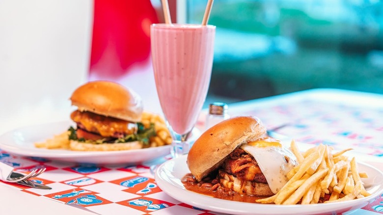burgers and milkshake