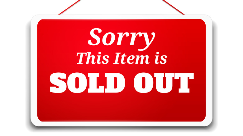 sorry sold out sign