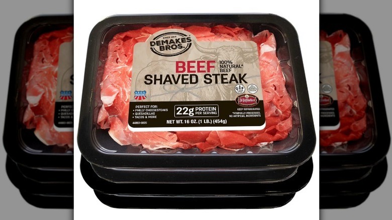 Beef shaved steak on white background