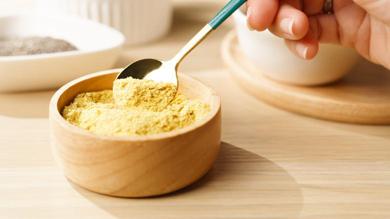 nutritional yeast flakes in bowl